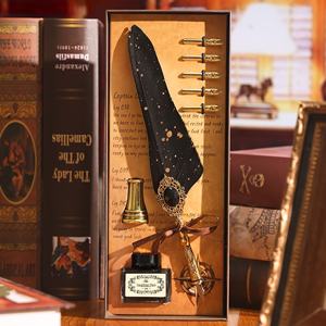 Coffret Cadeau <span class=keywords><strong>Stylo</strong></span> <span class=keywords><strong>Plume</strong></span> Gemme Magique (8 Pièces), Tampon à Cire Rétro Européen, <span class=keywords><strong>Stylo</strong></span> <span class=keywords><strong>Plume</strong></span> et <span class=keywords><strong>Stylo</strong></span> à Encre, Cadeau d'Anniversaire - Product Image 6