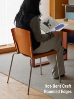 Chaise de salle à manger moderne du milieu du siècle avec pieds en acier inoxydable, design durable pour la maison ou les petits appartements
