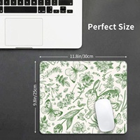 Tapis de bureau gaming extensible vert à motifs floraux, base en caoutchouc antidérapante, bords cousus, pour la maison, le bureau et les jeux sur ordinateur