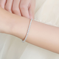 Bracelet Tennis Haut de Gamme en Argent Sterling S925 avec Moissanite 2mm – Accessoire de Bijouterie Élégant pour le Dropshipping