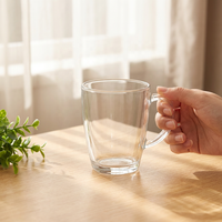 Tasses à thé en verre de style nordique personnalisées en gros avec poignée, capacité de 361 ml, compatibles lave-vaisselle et transparentes, pour la maison, les mariages et les fêtes