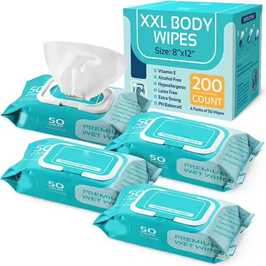 Deodorizing Body Wipes for Adults - Bathing Shower Wipes Rinse Free Alcohol Free Disposable Sustainable Washcloths Adults Wipes