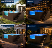 Piscine en fibre de verre sur mesure, design modulaire préfabriqué, piscine mobile de luxe, piscine conteneur de 4 m