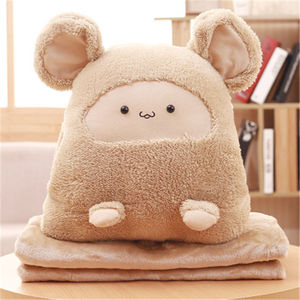 Manta de Peluche Totoro de Doble Uso, Cuadrada, Gris, de Felpa Coral, Funda de Cojín para el Hogar - Product Image 3