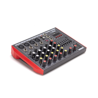 Console de mixage professionnelle 6 canaux Bt Console de mixage numérique avec effet de réverbération karaoké USB Live Interface Mixer