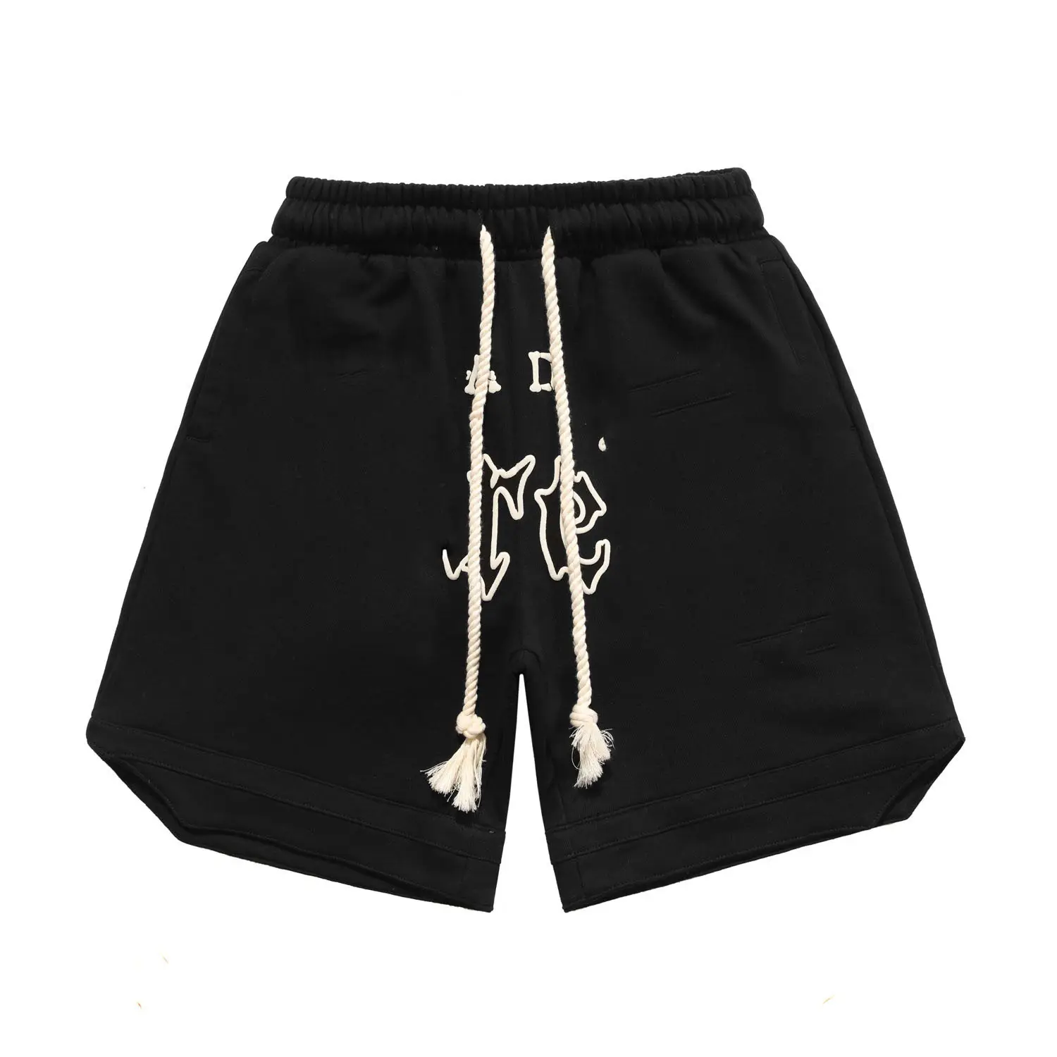 Shorts de algodão unissex personalizados para homens, shorts de malha com costura interna de 5 polegadas, shorts curtos de basquete e moletom com estampa de espuma 3D