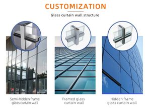 Façades en verre plein cadre modernes haut de gamme Eloyd pour gratte-ciel, mur-rideau en alliage d'aluminium avec film de protection, garantie 5 ans - Product Image 6