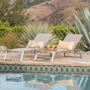 Lettino Prendisole Moderno da <span class=keywords><strong>Esterno</strong></span> in Alluminio Spazzolato con Rete Marrone, Ideale <span class=keywords><strong>per</strong></span> Giardino, Patio, Spiaggia e Terrazza - Il Più Venduto - Product Image 4