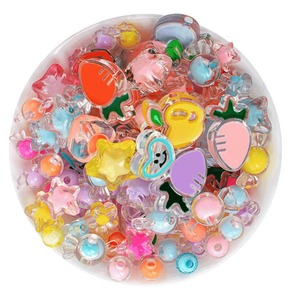 Juego de Cuentas de Plástico Coloridas - Formas de Flores, Animales y Dibujos Animados para Hacer Pulseras y Proyectos de Joyería/Manualidades Ecológicas - Product Image 1
