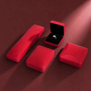 Zebopak Luxury <b>Red</b> <b>Silk</b> Textured Jewellery Box Set with Necklace Ring Bangle Pendant Storage Case Gift Packaging Supplier - Product Image 2
