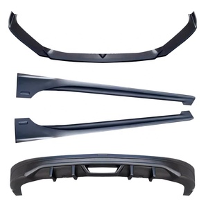 Spoilerlip 3 Stuks Auto Voorbumper Spoiler Lip Body Kit Bumper Diffuser Guard Voor Mazda 3 Voor Axela 2014 2015 2016 2017 2018 Voorspoilers (Color : koolstofvezel