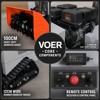 Souffleuse à neige électrique télécommandée VOER T1000, moteur Loncin 15HP, largeur de déblaiement 100cm, machine industrielle de déneigement