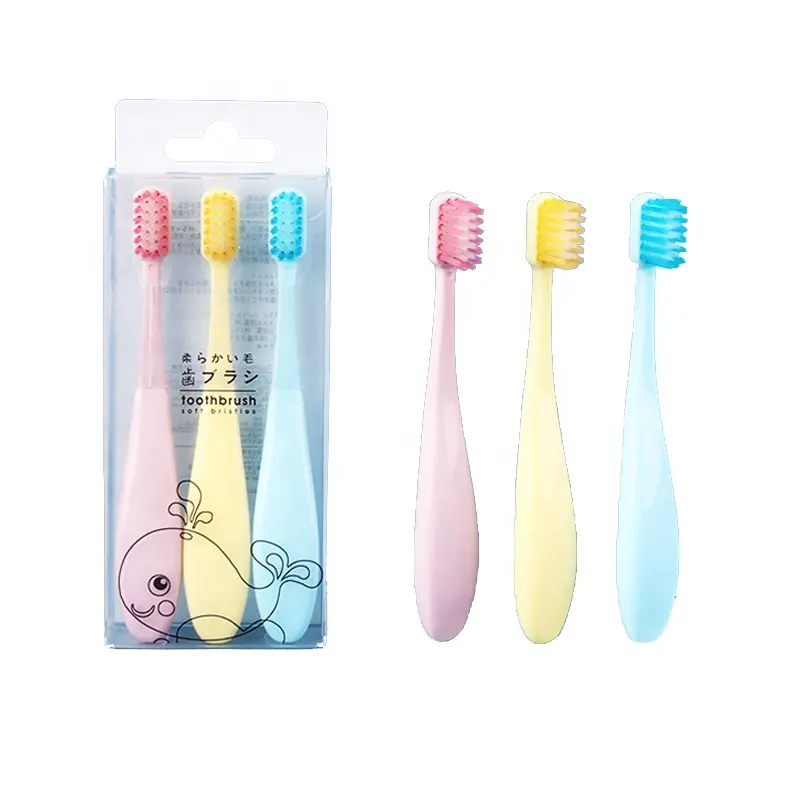 3Pcs/Set Children's Toothbrush Non-Slip Super Soft Brush Head Cartoon Kids Training Tooth Brush Oral Care