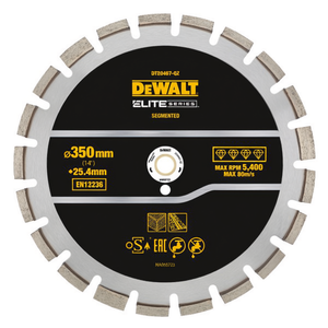 ใบเลื่อยเพชร DeWalt Elite ขนาด 350 มม. แบบแบ่งส่วน สำหรับตัดยางมะตอย - Product Image 2