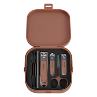 Ensemble de coupe-ongles portable 7 pièces, kit de coupe-ongles anti-éclaboussures en acier inoxydable avec étui de rangement pour cadeaux