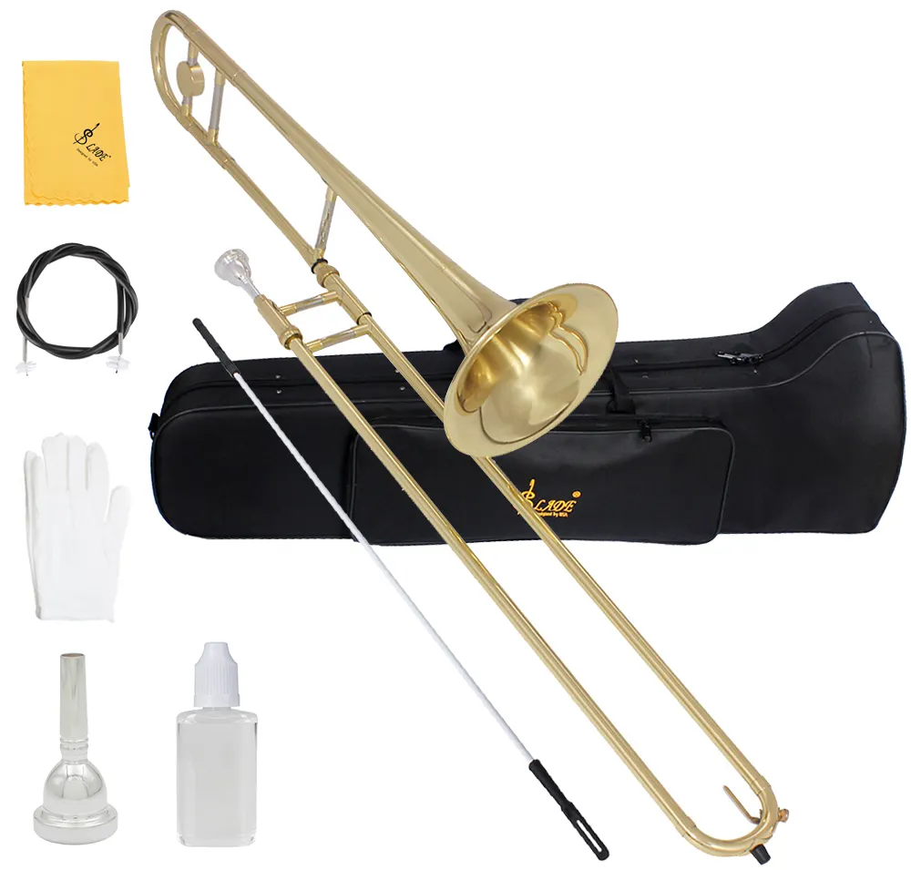SLADE Factory OEM Bb Tenor Trombone Piccolo strumento per Trombone da marcia con set di custodie per boccaglio