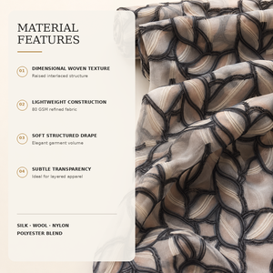 Tissu mélangé 17MM pour vêtements de créateurs, développement textile personnalisé, OEM~ODM et production en gros - Product Image 3