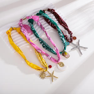 Female <strong>Boho</strong> Charm Flower Star Sun Strawberry Beach Choker Holiday Jewelry Summer Scarf Bandana <strong>Necklace</strong> - Product Image 3