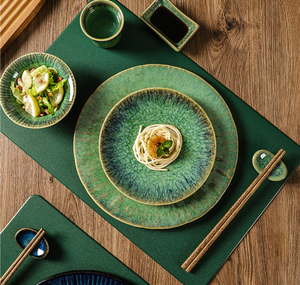 Juego de Vajilla de Cerámica Japonesa Retro con Esmalte Cambiante, Platos y Tazones de Gres Acanalado, Tamaño y Logotipo Personalizados para Hoteles y Restaurantes - Product Image 4