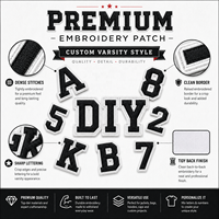 108 pièces de lettres et chiffres brodés thermocollants en chenille polyester, 0,75 pouce, A-Z 0-9, personnalisables pour vêtements, chapeaux, chemises, sacs