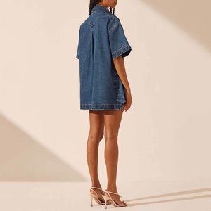 ชุดยีนส์เดนิมคุณภาพสูงสำหรับผู้หญิง ขายส่ง เสื้อแจ็คเก็ตเท่ๆ สไตล์สตรีท กระโปรงพลีทเอวสูง ยีนส์เดนิมฟอกสีแบบเอซิดวอช ชุดยีนส์เดนิมสำหรับผู้หญิง - Product Image 4