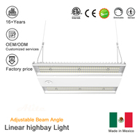 Éclairage d'entrepôt linéaire à angle de faisceau réglable en aluminium, CCT et puissance réglables, 80-300W, garantie 5 ans, DLC 6.0