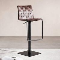 Tabourets de bar modernes de luxe en acier inoxydable sans accoudoirs, réglables en hauteur, pivotants à 360° avec repose-pieds, style minimaliste moderne