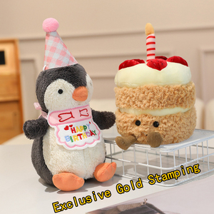 Orsacchiotto di Peluche Personalizzato Super Morbido con Stampa Dorata, Cartone Animato, Dolce <span class=keywords><strong>Torta</strong></span>, Antistress, Compagno di Peluche, Imbottitura in Cotone PP - Product Image 2