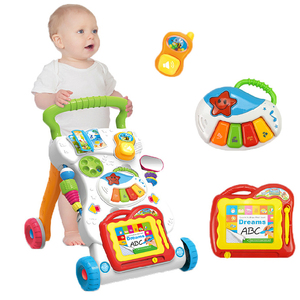 Poussettes pour bébés Walkers 4 en 1 Multifonctionnel Toddler Learning Walking Stroller Activity Center Baby Walker - Product Image 1