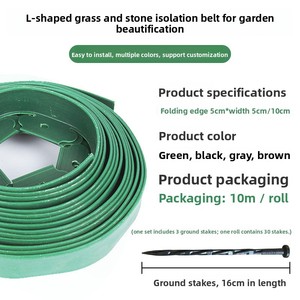 L-shaped Garden <strong>Edge</strong> Isolation Belt with Nail-in Installation Partition Strip for <strong>Lawn</strong> and Garden 3.8-6cm Height Options - Product Image 2