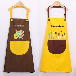 Tablier à manches personnalisable avec logo publicitaire, imperméable, pour les cours d'art au collège et à la maternelle - Product Image 1