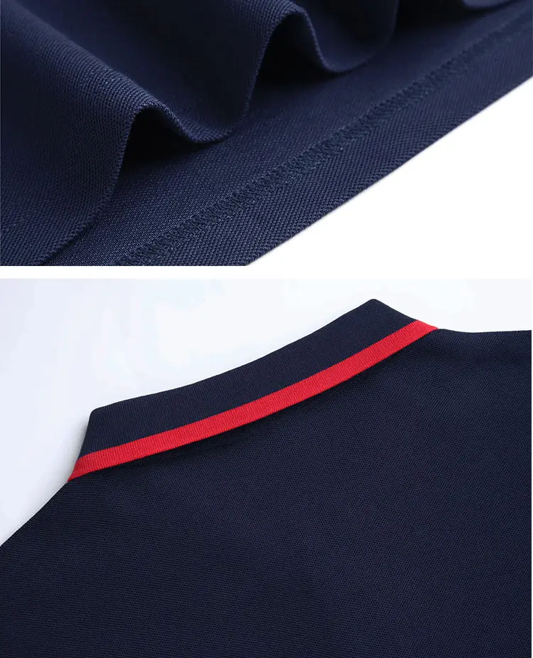 Low MOQ High Quality Custom Polo Shirt Different Collar Line Unisex Polo Shirt