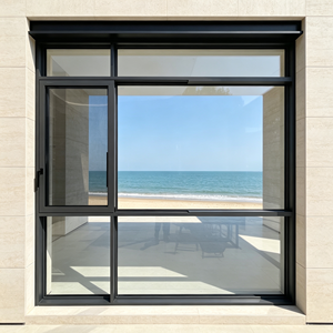 Porte coulissante en aluminium Deioux, sans cadre, verre panoramique à vue complète, rupture de pont thermique, insonorisée, écoénergétique, pour projet de villa - Product Image 1