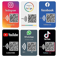 Tarjeta de Membresía NFC RFID de PVC para Redes Sociales con Chip NTAG213, Código QR y Código de Barras Resistentes al Agua