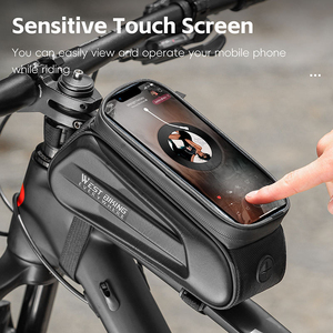 Sac de cadre de vélo WEST BIKING, sac de tube supérieur imperméable pour vélo, accessoires de vélo, sacs de vélo avec écran tactile pour téléphone - Product Image 5