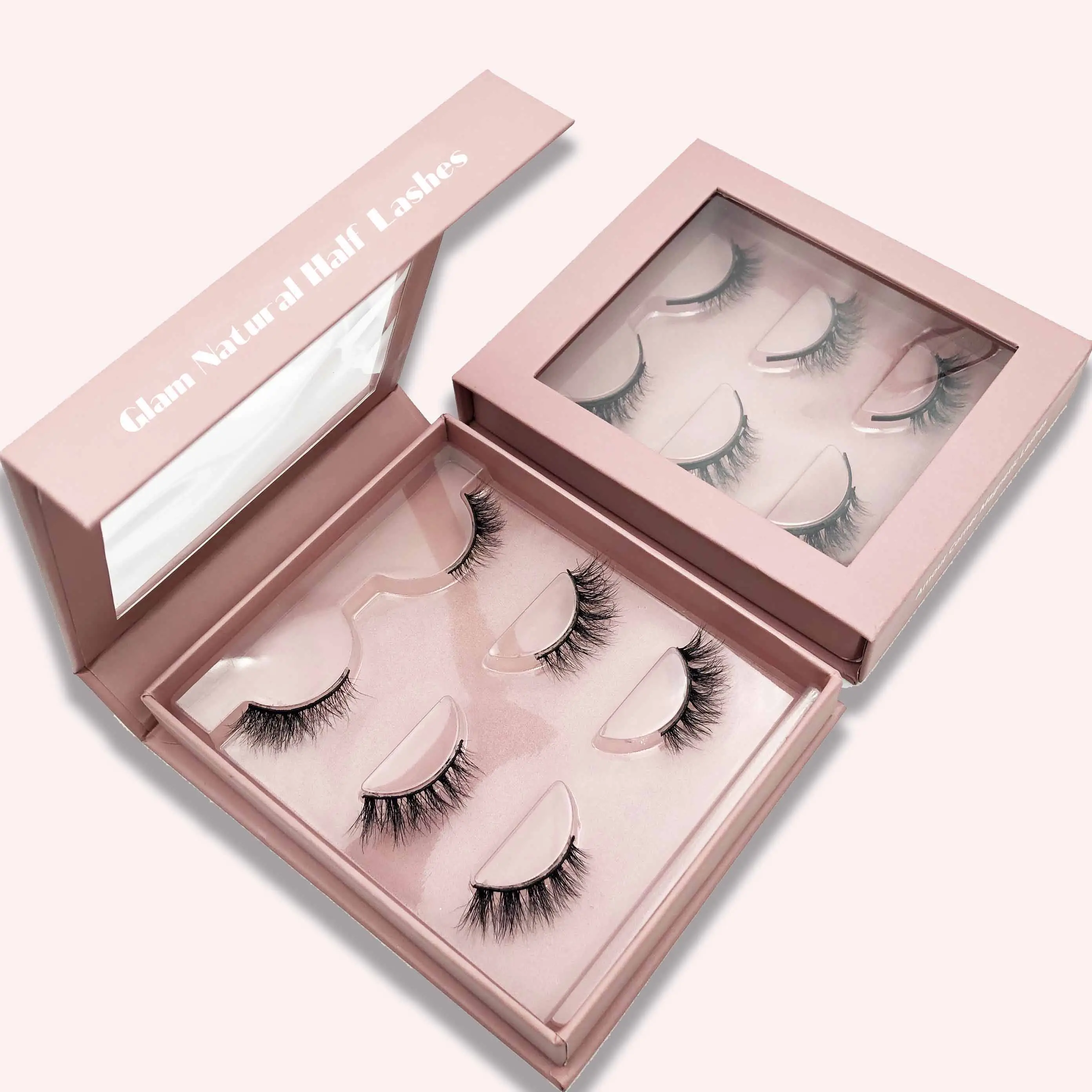 iShero customized 3 in 1 set corner eyelashes 3D natural mink half lashes