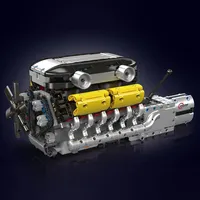 MOULD KING 10202 Lambo Supercar V12 Engine Model Building Block Kits Motor Drive Creative Puzzle Block Toy for Kid Birthday Gift