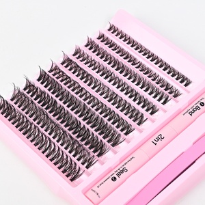 40D xuyên biên giới tự làm tự ghép Châu Âu Mỹ Lông mi giả thiết lập phân đoạn dày uốn lông mi Bộ dụng cụ mở rộng - Product Image 3