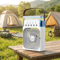 Ventilateur humidificateur à pulvérisation à cinq trous, alimenté par USB, mécanique, pour la maison, le bureau, le dortoir, fonctionnement silencieux, petit modèle
