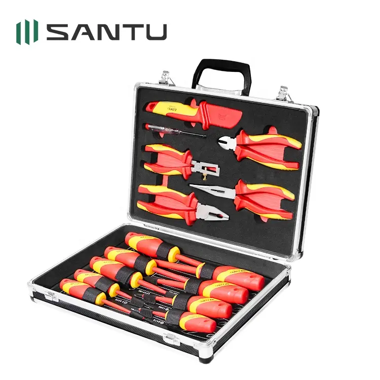 Penjualan Terbaik Santu G2020001 15 buah 1000V VDE peralatan tangan terisolasi Set alat listrik
