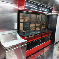 Remorque alimentaire rouge homologuée DOT CE, remorque de restauration commerciale, remorque de concession avec éclairage LED bleu, cuisine mobile avec numéro VIN