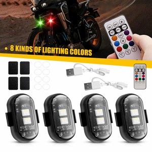 AUXITO 4 pièces, lumières stroboscopiques LED sans fil, RGB, 8 couleurs, lampes d'avertissement clignotantes, charge USB - Product Image 1