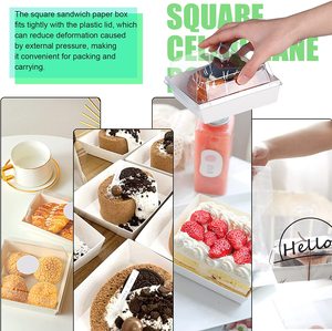 5 "trắng vuông giấy dùng một <span class=keywords><strong>l</strong></span>ần charcuterie hộp hộp đựng thức ăn bánh hộp cho bánh cookie bánh sandwich - Product Image 5