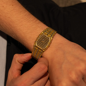 Reloj de cuarzo de dos tonos con esfera cuadrada, pulsera con indicador de fecha para uso diario - Product Image 3