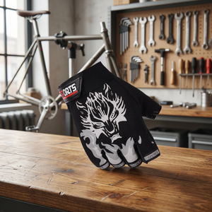 Summer Cycling Gloves <b>Half</b> Finger Polyester Breathable Non <b>Slip</b> Sun Protection Printed Riding Gloves Bicycle Motorcycle Sports - Product Image 4