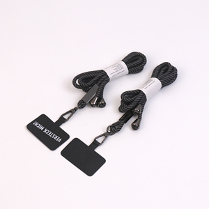 Custom Adjustable Long Round Nylon Polyester Retractable Plain Lanyard Anti-Loss Neck Strap With Phone Case <b>Clip</b> - Product Image 1
