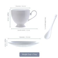 Ensemble de tasses à café au lait et soucoupes en céramique de style minimaliste pour cafés et hôtels, avec motifs