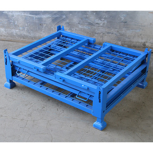 Kho ánh sáng nhiệm vụ nặng nề sơn tĩnh điện xếp chồng ráp có thể gập lại dây mạ kẽm Lưới lưu trữ <span class=keywords><strong>container</strong></span> - Product Image 2