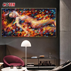 Camera da letto moderna pittura a olio astratta bella donna nuda danzante retro dipinto a mano tela arte Sexy giovane ragazza camera da letto - Product Image 3
