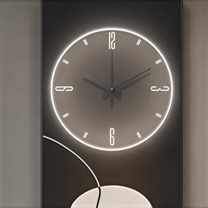 Orologio da Parete Rettangolare Alto in MDF con Pannello Artistico a Specchio Astratto per Ingresso, Soggiorno, Ufficio, Corridoio, Decorazione Art Déco - Product Image 4